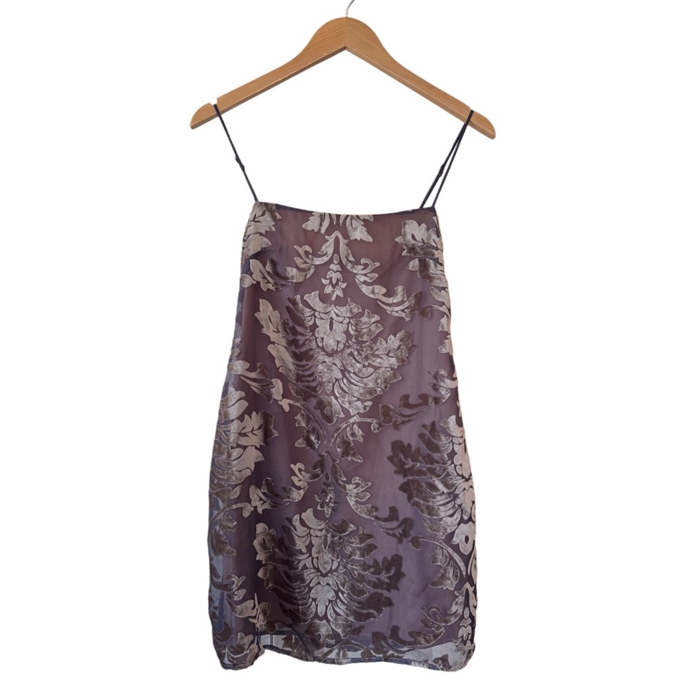 White Fox Purple and Cream Slip Dress size XS